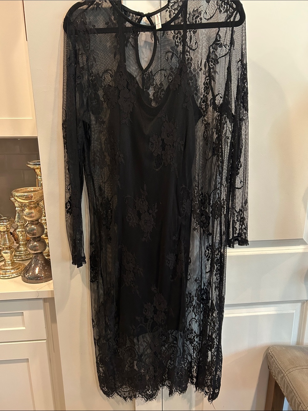 Xhilaration Black Lace Overlay Dress size XXL NWT see description